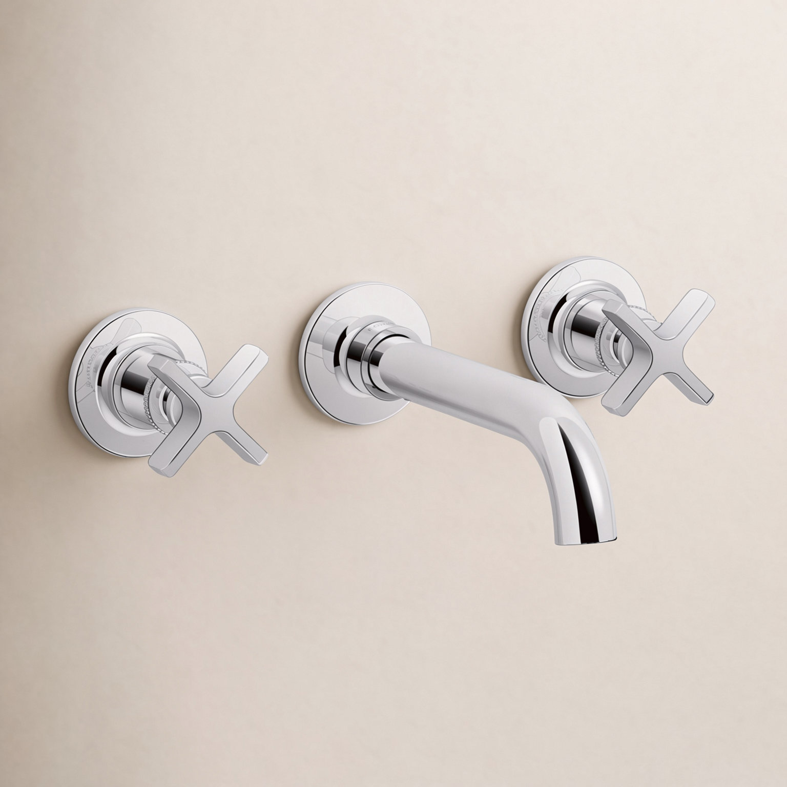 Castia Wall-Mount Bathroom Sink Faucet Trim, Polished Chrome