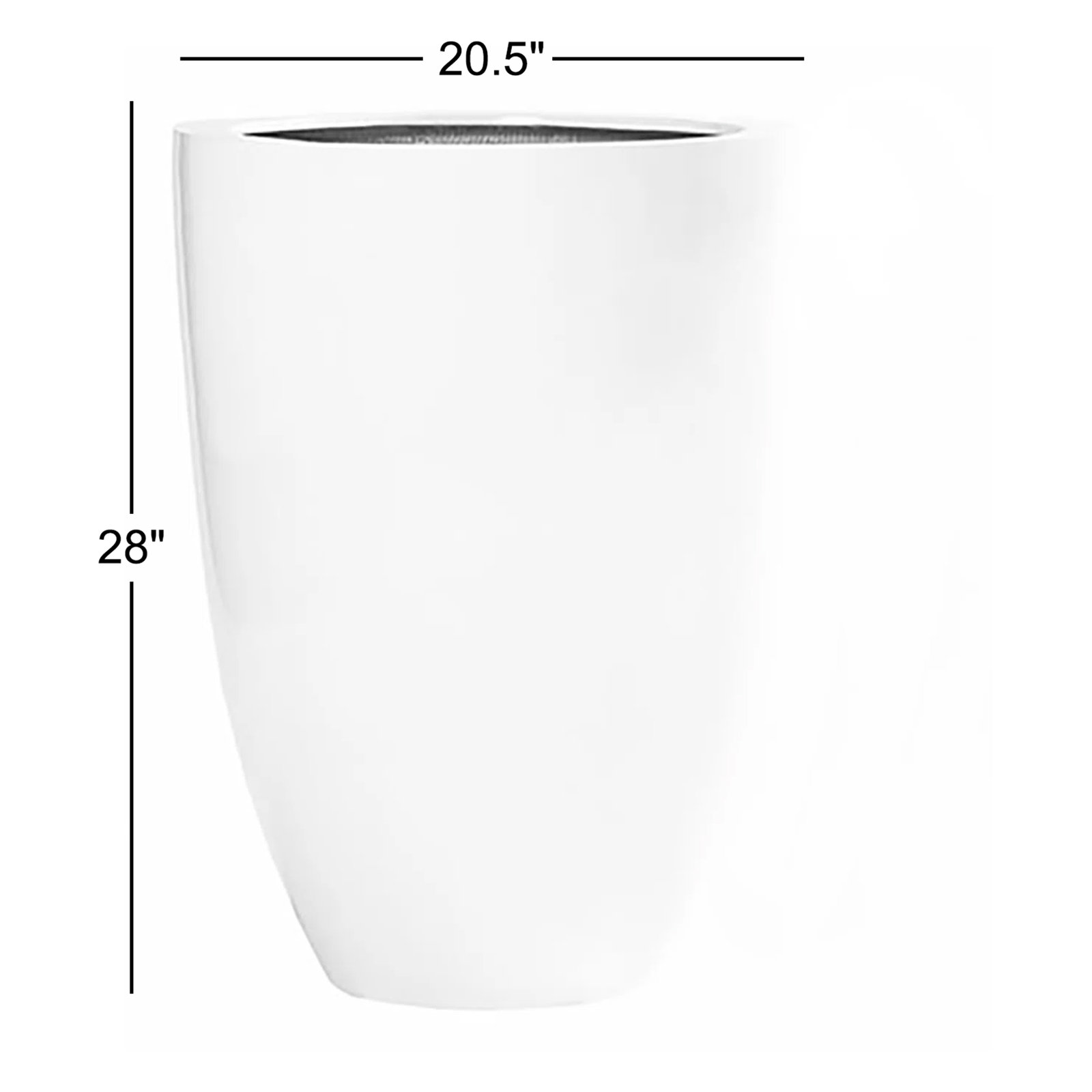 Elbe Pot Planter, 28" H x 20.5" W x 20.5" D, White