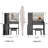 41" Large Size Left Bedside Cabinet Vanity Table+Cushioned Stool, Extra Large Touch Control LED Mirror-375281734