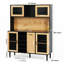 Buffet noir et naturel avec tablettes - prise électrique H 59 "pour la maison