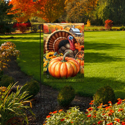 Drapeau de jardin sauvage Turquie et citrouilles