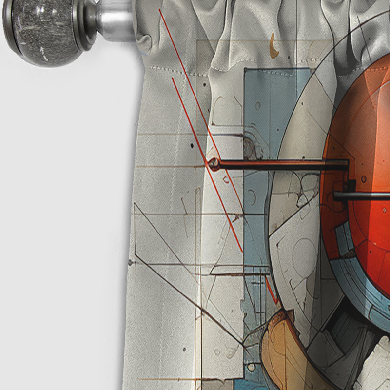 Constructivism Dynamic Assemblage Geometric III - Rideau occultant Constructivism - 1 panneaux, L 52 po x L 108 po