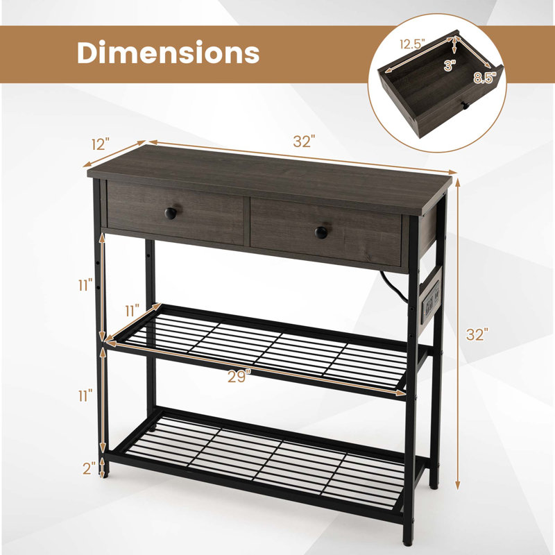 Amarius 32'' Console Table, Gray Oak