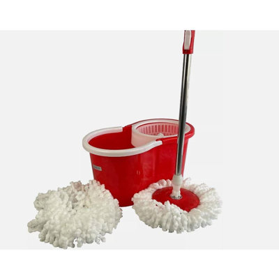 Saras Mop Bucket Set Spin Floor Mop and Bucket Set Floor Magic Spin Mop Microfibre Mop 2 Mop Heads