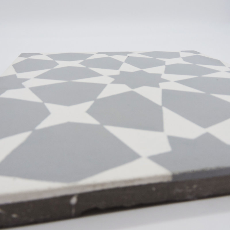 Medina 8 in. x 8 in. Honed Tile, Gray/White