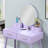 Purple Vanity And Stool - Contemporary Style With Drawers, Solid Wood, , 12.6"H Dimension Wood , Tapered Legs Storage Solution-767058256