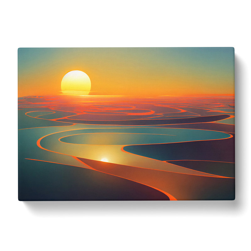 Modern Sunrise Abstract - Wrapped Canvas, 40cm H x 60cm W x 3cm D