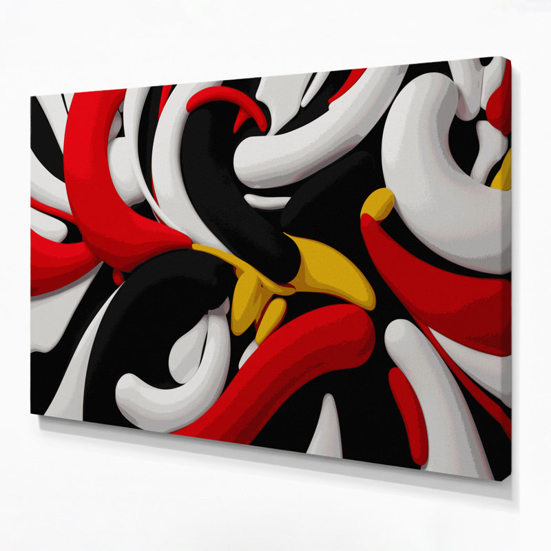 Art mural sur toile Biomorphic Abstraction 82, H 11 po x l 14 po