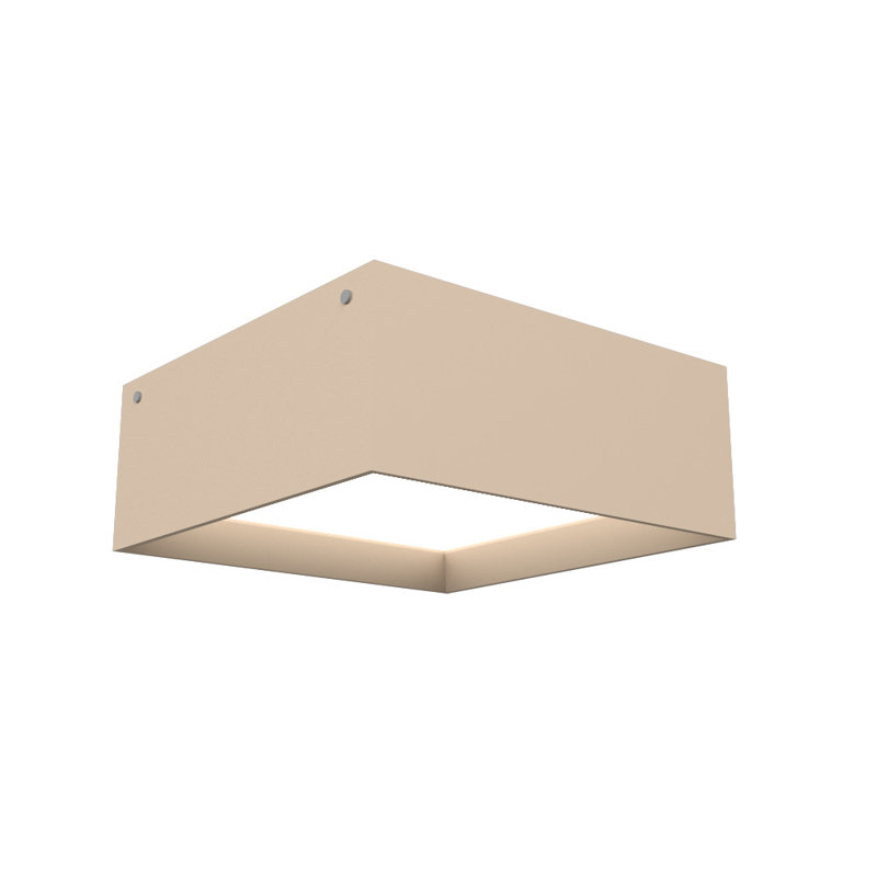 Imbuia Wood LED Square Flush Mount Light