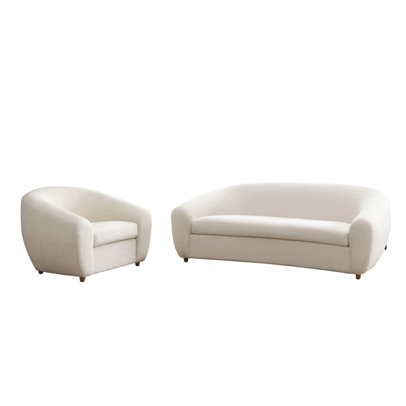 Benno 2pc Boucle Sofa (S/CH) Collection, Ivory