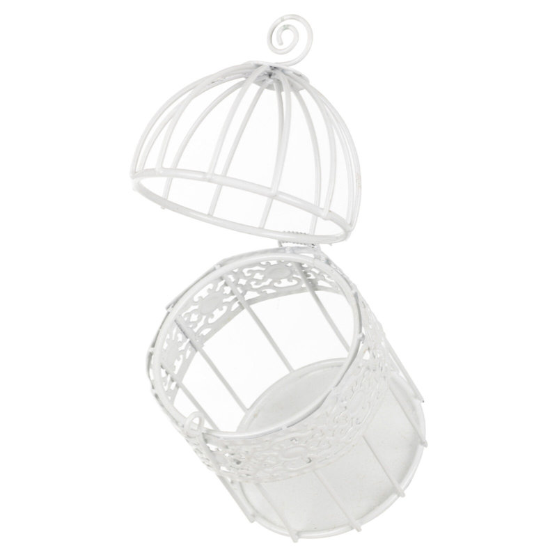 Kiri Abstract Decorative Bird House Or Cage, Ivory