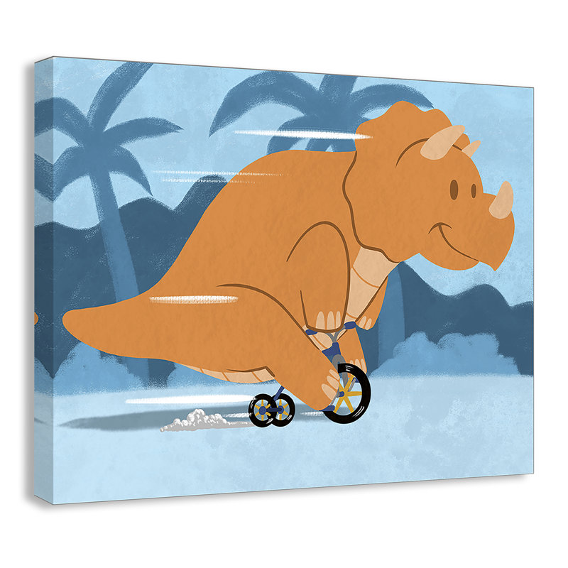 «Riding Dino 2», impression sur papier, H 11 po x l 14 po x P 1,5 po, Canevas