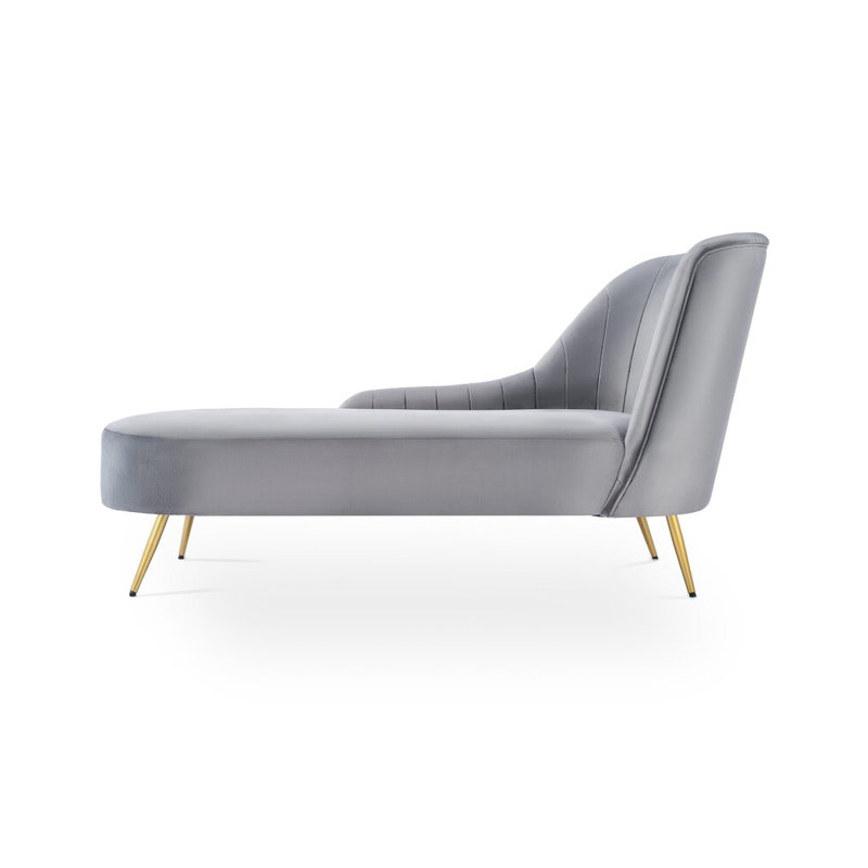 Fauteuil inclinable moderne et simple, Mélange de polyester gris, Chaise longue à accoudoir droit