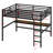 Metal Loft Bed With Power Outlet And LED Lighted, Space-Saving-640583853