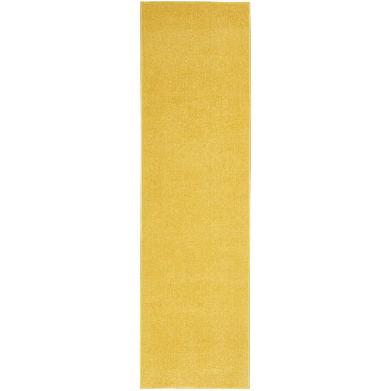 Tapis jaune uni Mullican Sandy, Tapis de couloir 2 pi 2 po x 10 pi