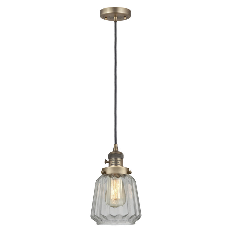 Franklin Restoration - Reidar - Mini-luminaire suspendu à cordon de 7 po - Interrupteur marche / arrêt - Ampoule DEL , Clair