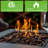 28In Outdoor Propane Fire Pit Table, 50,000BTU, Outside Gas Dinning Fire Table With Lid, Rattan & Wicker-Look, Lava Stone, ETL Certification, With Adjustable Flame Apply To Garden Patio Backyard