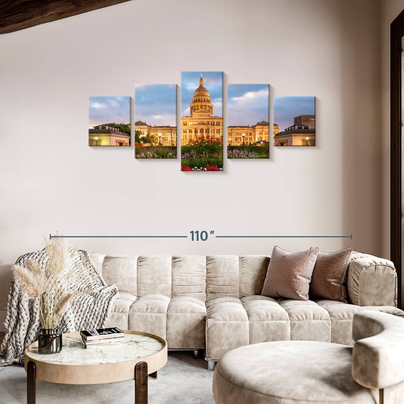 Blooming Texas State Capitol, H 36 po x l 80 po