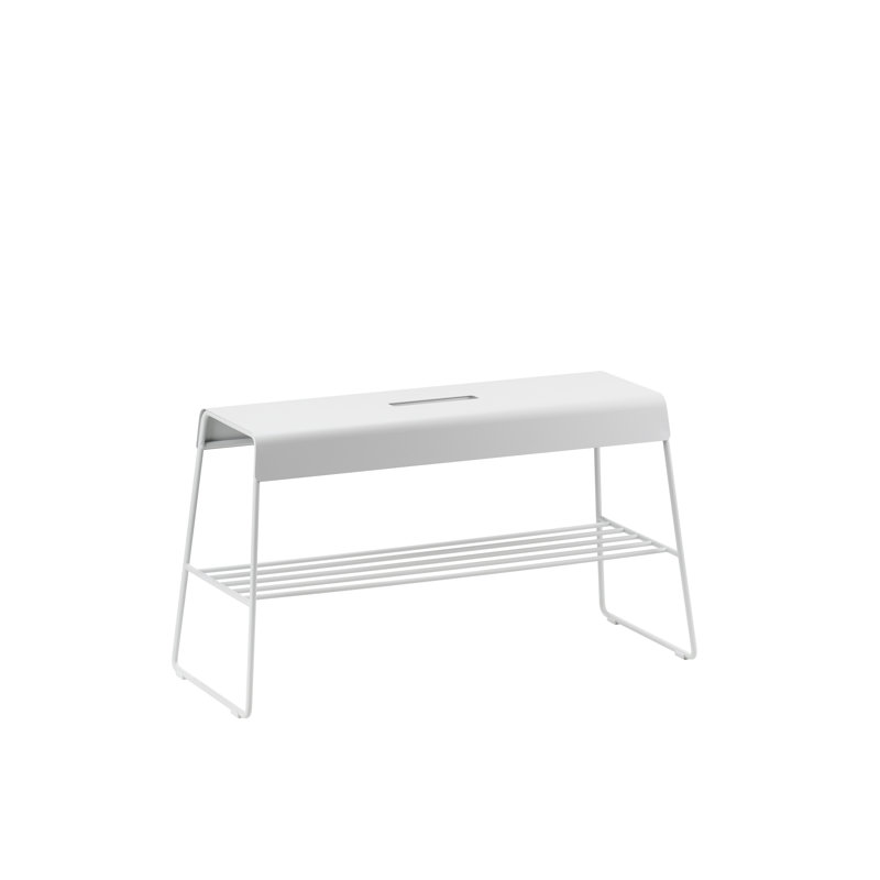 Banc d'extérieur à tablette en A, Gris tourterelle
