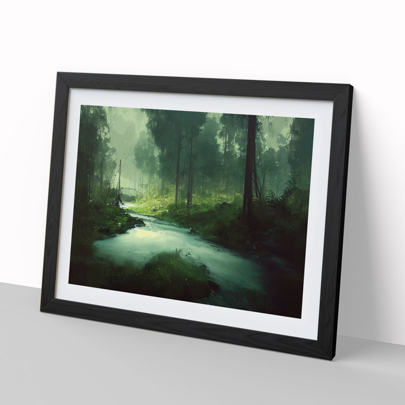 Spellbinding Forest Stream - Framed Print, 46cm H x 64cm W x 2cm D, Black