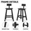 Ensemble de 2 tabourets de bar avec dossier, 74 cm (29 pouces), idéal pour îlot de cuisine ou bar, aspect bois texturé noir, siège et repose-pieds incurvés, gain de place pour l'intérieur et l'extérieur.-1072220213