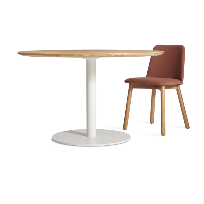 Easy Round Dining Table, White Oak, Matte White, 29" H x 48" W x 48" L