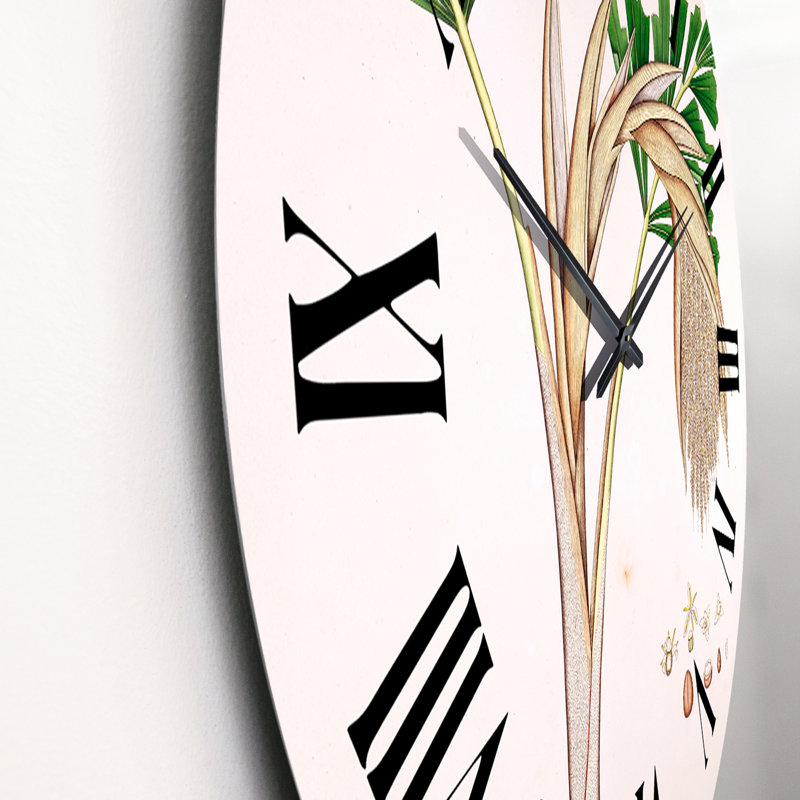 Vintage Plant Life XV - horloge murale campagnarde, Moyenne