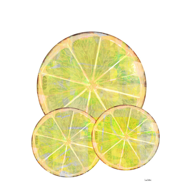 Citrus Tango Print, 40" H x 28" W x 2" D, Light Yellow, Wrapped Canvas