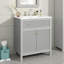Meuble-lavabo gris avec lavabo en céramique et portes à fermeture douce Ledge