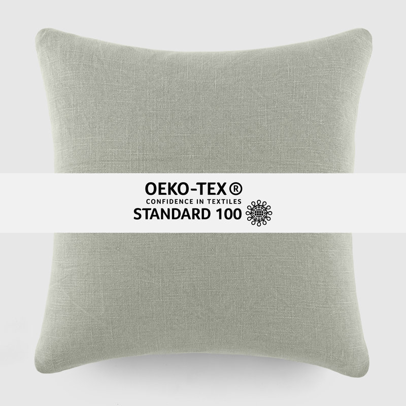 Gray Cotton Box-Shaped Throw Pillow Set