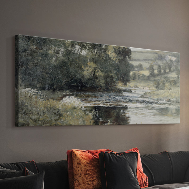 Série paysage - CDLxxvii - Toile tendue avec châssis - Prêt à être accroché, H 12 po x l 30 po