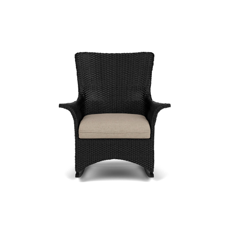 Mandalay Outdoor Rocker Chair, Demo Oatmeal, Ebony