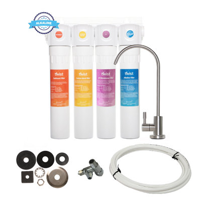 Aquavi Twist 4-Stage Filtration Alkaline Under-Sink Water Filtration System