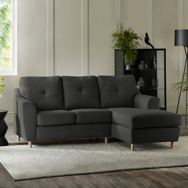 Espitia 3 Seater Corner Chaise, Right Hand Facing, Charcoal