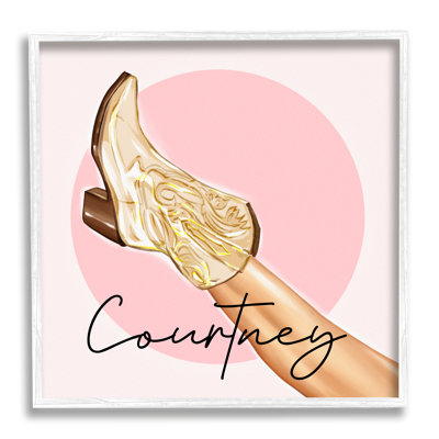 Southwestern Cowgirl Boot cmw-084 Personalized Wall Art