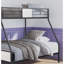 Lit superposé simple au-dessus de double en métal noir avec style contemporain, conception à deux tons, attaché, lit de style chambre à coucher, structure, couleur, arrangement latéral