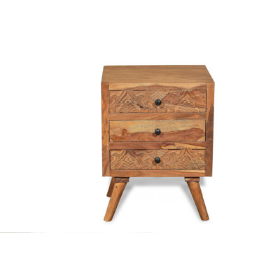 Petronela 45cm W Solid Wood Bedside Table