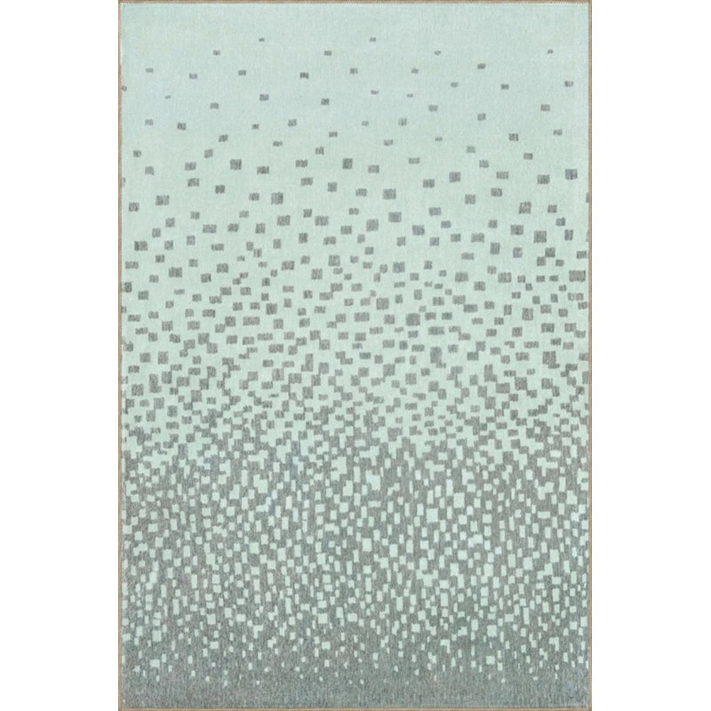Blue Flowing Pixel Patterned Woven Floor Carpet, Runner 2'6" x 6'7"