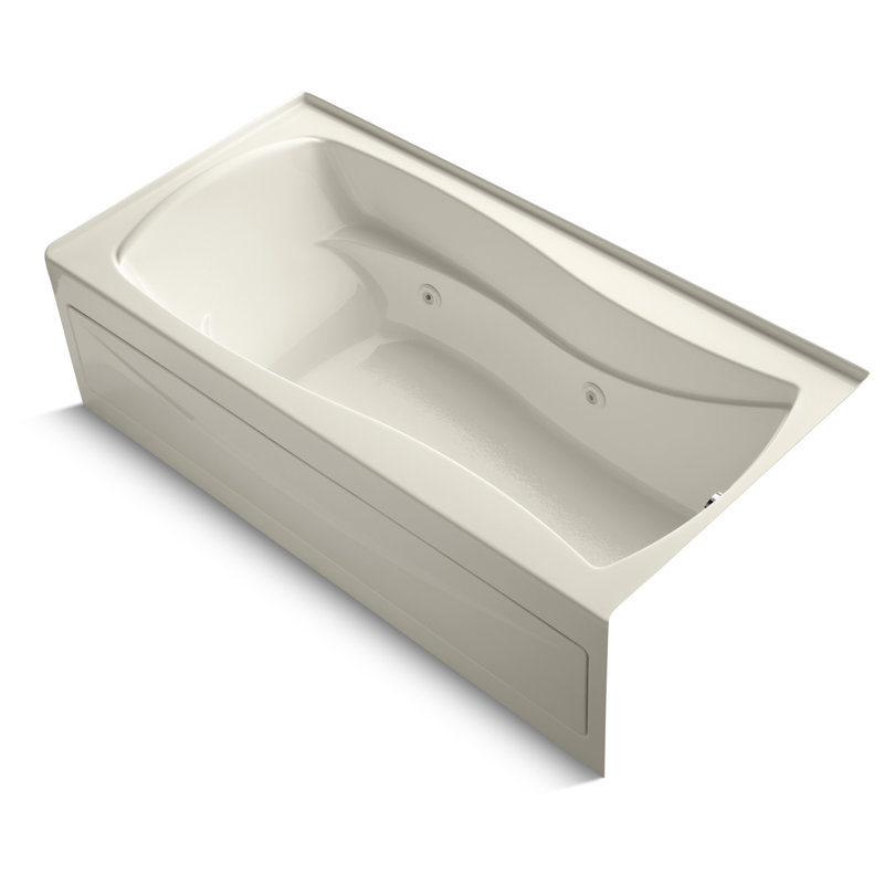 Mariposa 72" x 36" Whirlpool Bathtub, Almond, Right