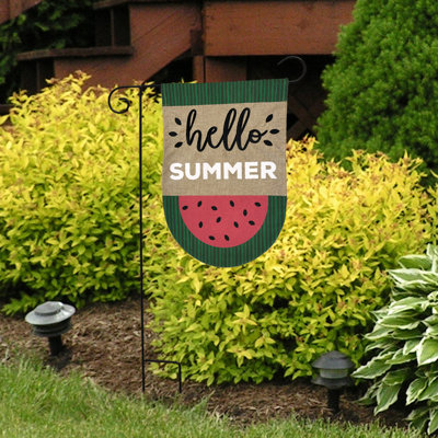 Drapeau de jardin Watermelon Summer Burlap