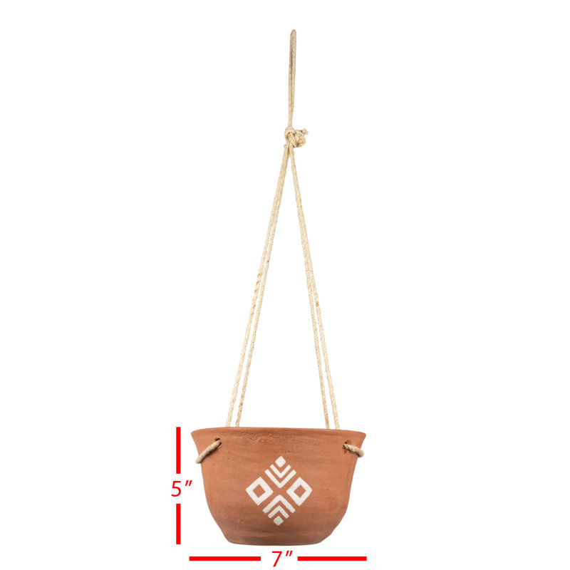 Pot de fleurs suspendu en terre cuite Geo Accent