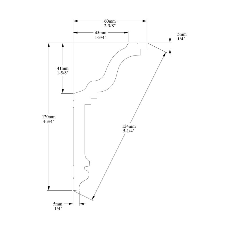 Primed White Polystyrene Crown Moulding 78-inch Length