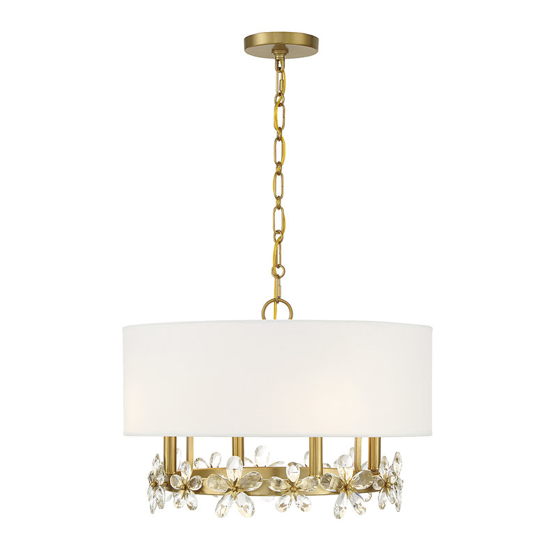Dahlia 4-Light Hubbs in Warm Brass, 14" H x 21" W x 21" D, 4 Lights