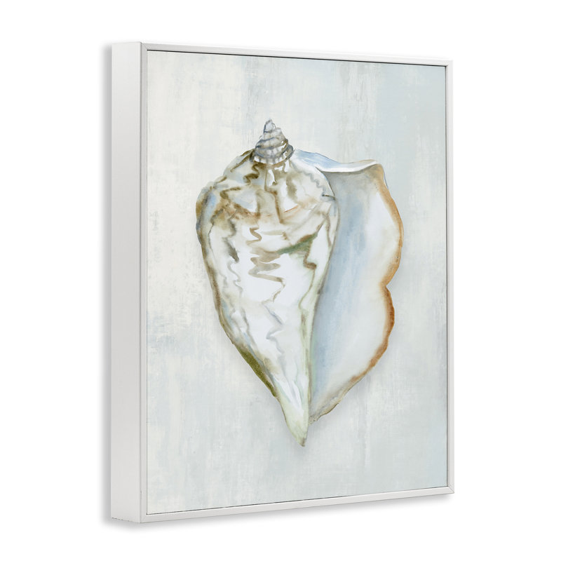 Giclée encadrée sérénité, conception par Hannah Dawson, H 14 po x l 11 po, Estampe numérique encadrée blanc bord de mer
