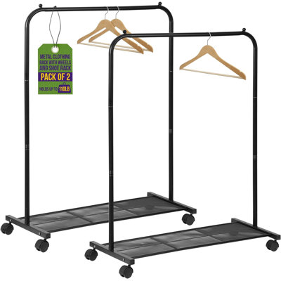 Panyia 35.83'' Alloy Steel Rolling Clothing Rack