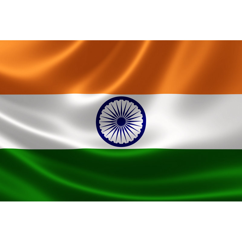 India's Flag Close Up - Wrapped Canvas Print, 51cm H x 76cm W x 3.8cm D