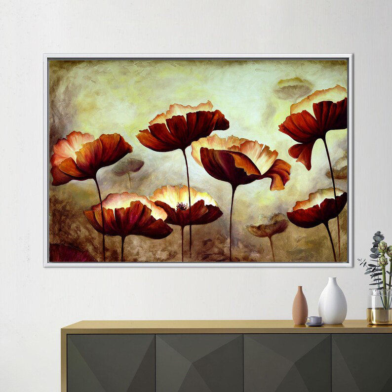 Print on Canvas, 70 cm H x 100 cm W, White Floater Framed