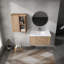 Meuble-lavabo mural avec lavabo et armoire latérale, portes à fermeture douce, armoire combinée-1279944290