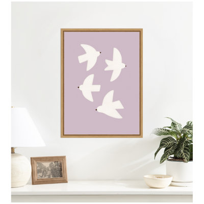 Minimalist Birds Poster 3  by Laura Moss Framed Canvas Wall Art Print