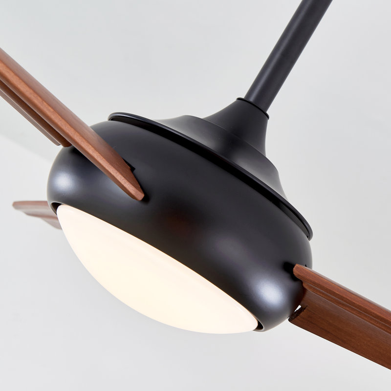 Ventilateur de plafond 52 pales en bois massif 52 pouces, Noir - bois - 52 po